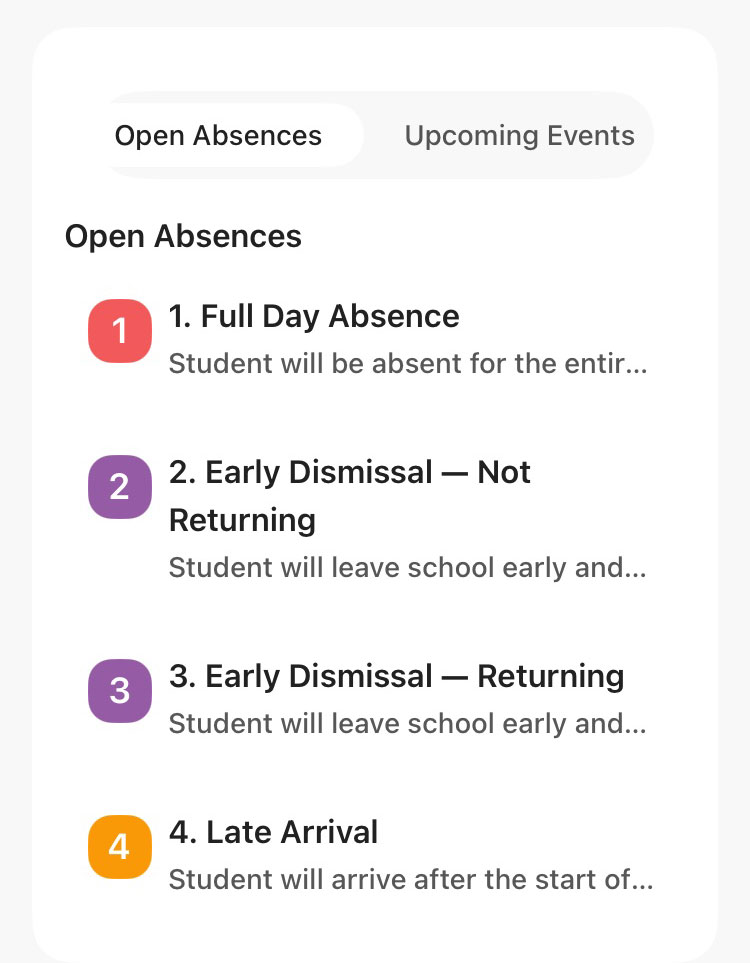Reporting Absences in Orah